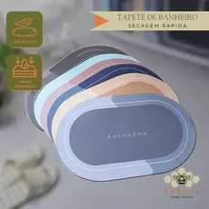 KIT 2 Tapete Banheiro Antiderrapante Secagem Rápida Absorvente 40x60 Cozinha Entrada Chuveiro