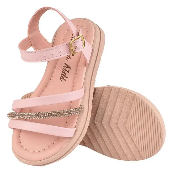 Sandália Feminina Infantil Leve Strass Brilho Confortável Leve