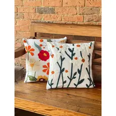 Capa de Almofada Bordada 45x45cm Artesanal Decoração Elegante para Sofá e Cama
