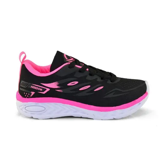 Tênis Infantil Escolar Academia Treino Menina Original Freedom Super Confortável Lançamento PRETO PINK