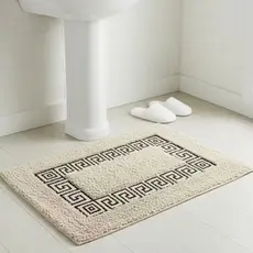 Tapete para Porta Decorativo Multiuso 60x40cm Algodão Bordado para Piso Banheiro/Quarto/Sala