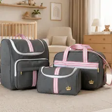 Kit Classic Rosa Bolsas Maternidade com 03 peça Mochila, Bolsa  e Necessaire