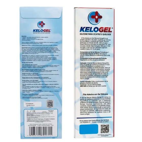 Fita Em Gel De Silicone Cicatriz E Queloide 20x3cm Kelogel