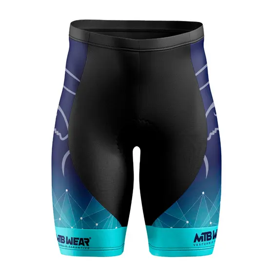 Bermuda Ciclismo Nossa Senhora Azul 2023 Forro Gel Masculino e Feminino