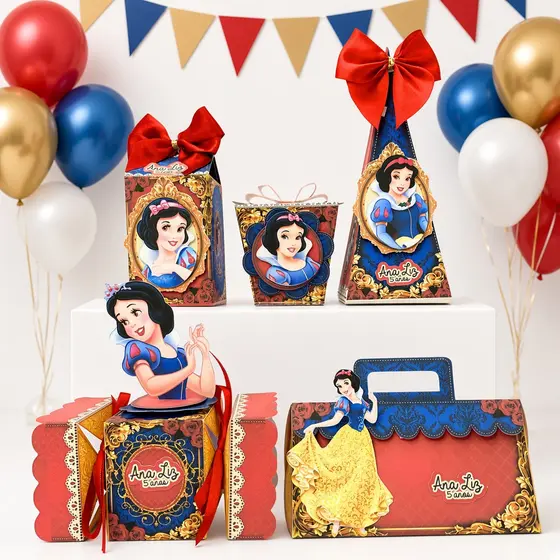 Kit Festa branca de neve aniversário caixinhas personalizadas