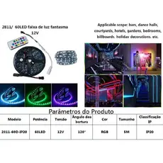 Fita Led Ws2811 5m Endereçavel 300 Leds Ip20 + Controladora