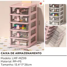 Organizador de Mesa com 4 ou 5 Gavetas Porta Treco Caneta Maquiagem Escritório Multiuso