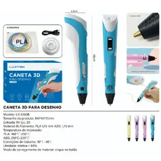 Caneta 3D Impressora Manual Infantil e Adulto Com Filamentos DIY Filamento Plastico Seguro Para Crianças