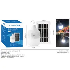 Lâmpada Bulbo De Led 10W  Solar Portátil Acampamento