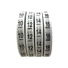 Etiquetas De Tecido Para Confecções - 10, 12, 14 e 16 - Kit 4 Rolos