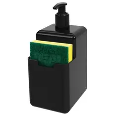 Dispenser Porta Detergente CAMPEÃO DE VENDAS Esponja Com Bico Dosador Preto 600 ml