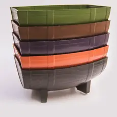Kit 4 Vaso Jardineira Floreira Plástico Barril Plantas
