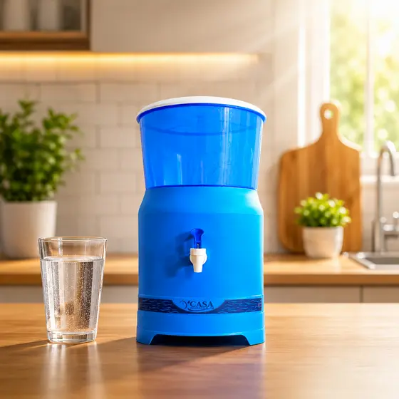 Bebedouro d'Agua Filtro Para Agua Com Cuba De Barro 6L Azul