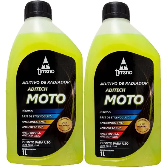 Kit Aditivo Fluido Radiador Para Moto Aditech Tirreno - 2 L