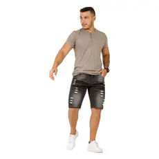 Bermuda Masculina Destroyed Perfeita Para Elegancia De Uma Homem Moderno