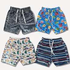 Kits Shorts Infantil Menino Bermudas Juvenil Tactel Masculina Moda Praia De Verão Com Bolso Traseiro