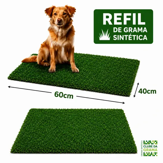 Tapete de grama sintética refil pet sanitário 2 unidades