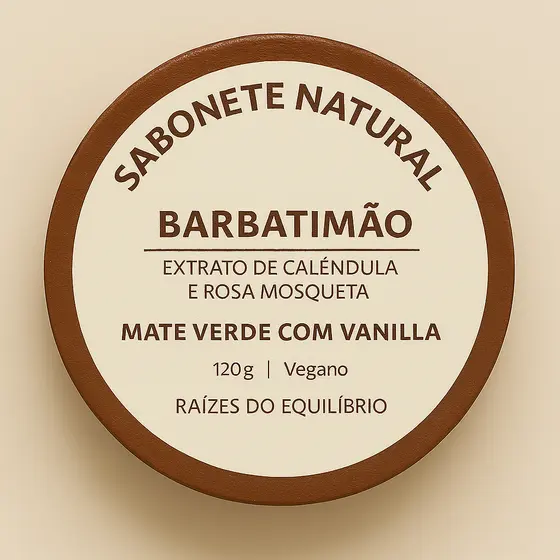 Sabonete Natural Íntimo de Barbatimão com Extrato de Calêndula e Rosa Mosqueta