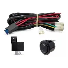 Kit Chicote Farol De Milha Universal Com Rele Fusivel E Botao