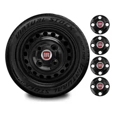 Kit De Jogo 4 Calotinhas Centrais Rodas Fiat Aro 13 14 15