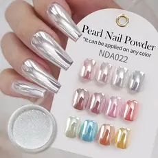 Pigmento Em Pó De Unhas Pérola Esfregão Branco Glitter Arte Cromado Decoração Auroras