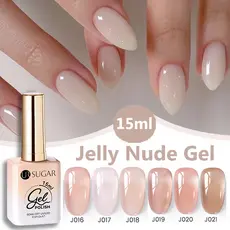 UR SUGAR 15ml Geléia Branco Leitoso Translúcido Cor Gel Polonês Semi Permanente UV Arte Do Prego Embeber Fora Verniz Úl