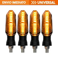 Piscas Seta de Led Moto Kit 2 ou 4 CB300 Fazer Titan 150 Bros XRE190 Fan 125