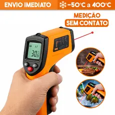 Termômetro Infravermelho Digital Laser - Mede Sem Contato Ideal para Cozinha e Indústria -55º- 400ºc