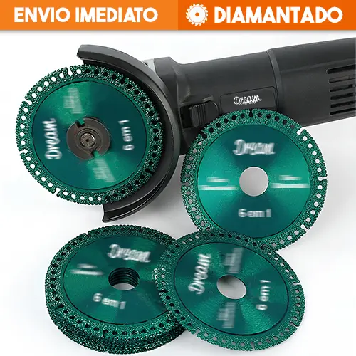 Disco de Corte 6 em 1 Serra Multifuncional Diamantado 100mm Para Cerâmica Metais PVC Esmerilhadeira