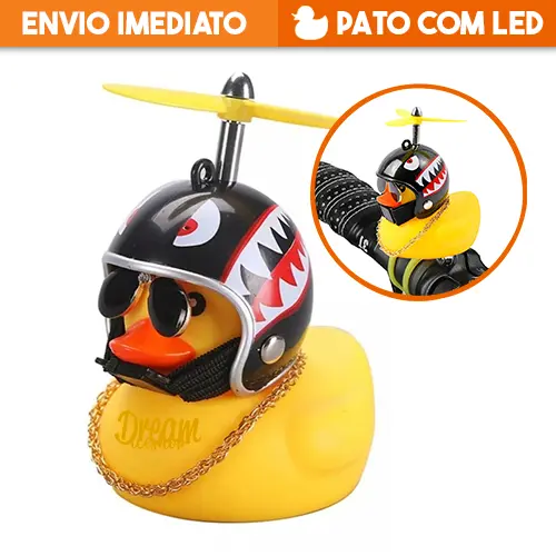 Patinho Jack da Zueira com LED - Pato de Borracha Decorativo para Moto, Bike e Carro