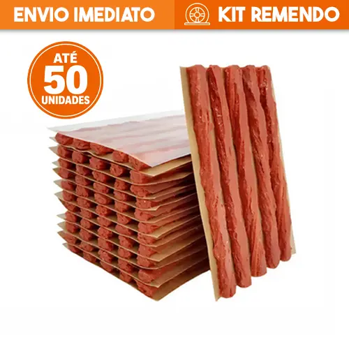 Refil Remendo Macarrão para Pneus 20, 30, 40 ou 50 Unidades Reparo para Carro, Moto e Bicicleta