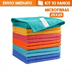 Panos de Microfibra Flanela Multiuso 5, 10 ou 20 Unidades Alta Absorção para Limpeza Geral