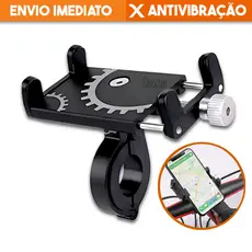 Suporte Celular GPS Alumínio Para Bicicleta e Moto Fixação Firme Ajustável Bike Resistente Universal