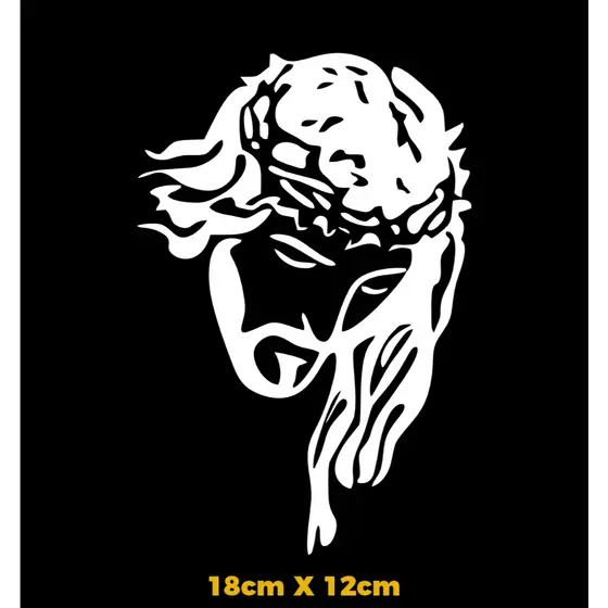 Adesivo jesus 18cm x 12cm para carro moto de alta durabilidade