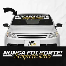 Adesivo Nunca Foi Sorte Sempre Foi Deus Carro Caminhão vidro traseiro vidro dianteiro para brisa