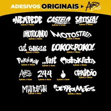 Cartela 16 Adesivos Originais Autocolantes Para Moto Carros Bike Capacete, De Alta Durabilidade Auricorte