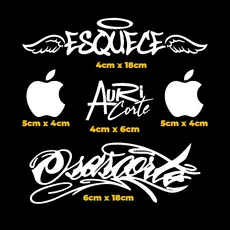 Kit 5 Adesivos para bike moto carro original de alta durabilidade esquece osascorte maçâ auricorte