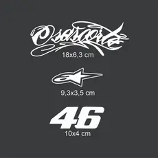 Kit 3 Adesivos Para Motos Bike Bicicleta Capacete Osascorte Alpinestar 46 Recorte Envio Rapido