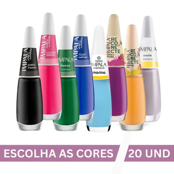 Kit 20 Esmaltes Impala Manicure Profissional ( Escolha as Cores Pela Lista Escrita )