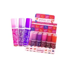 Brilho Gloss Brilho Labial Rollon Pink 21 Aroma de Fruta - 1 Unidade (Escolha)