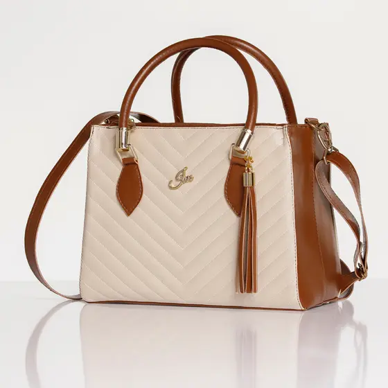 Bolsa Lorena Média Feminina com Alça Transversal Bicolor Exclusiva