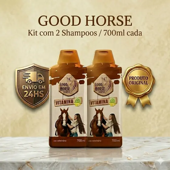 Kit 2 Shampoo de Cavalo Good Horse Vitamina A 700ml Original