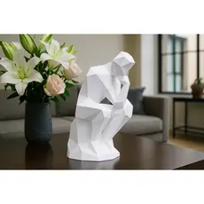 Estatueta Poligonal O Pensador Decorativa 15cm Escultura Moderna Estilo Geométrico