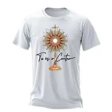 Camiseta Unissex Católica Tu és o Centro Frase Católica Evangélica