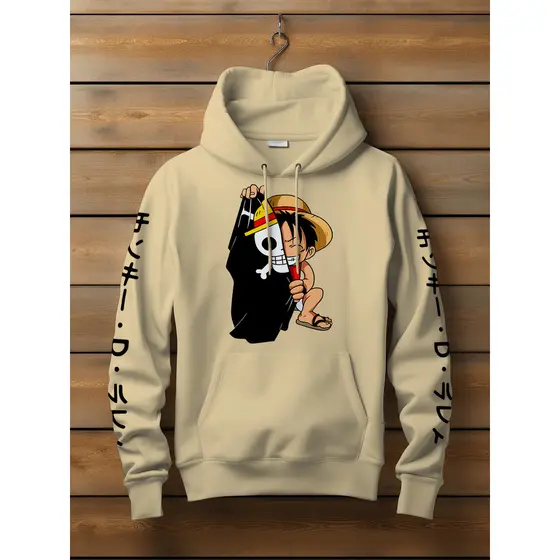 Moletom Canguru Monkey D Luffy One Piece Cartoon Anime