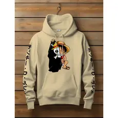 Moletom Canguru Monkey D Luffy One Piece Cartoon Anime