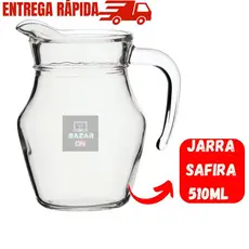 Jarra de Vidro Safira 500ml Para Sucos Refrescos Água Chá Refrigerante