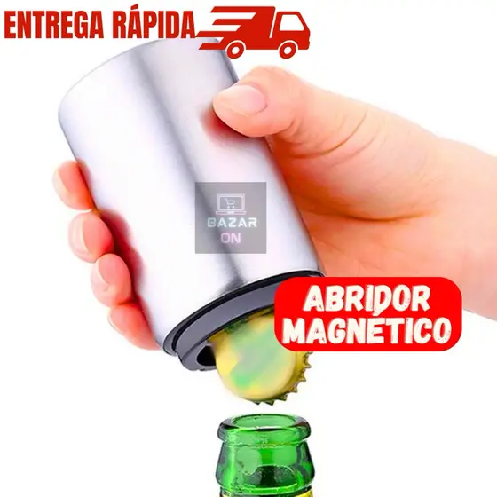Abridor de Garrafa Vidro Magnético Aço Inox Para Barmen Bartender