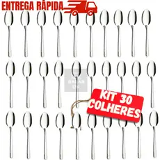 Jogo Com 30 Colheres Aço Inox de Mesa Almoço Jantar Original