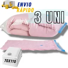 Kit 3 Sacos à Vácuo Para Embalar Grande 70x110 Edredom Cobertas Roupas Sucção Bomba Aspirador